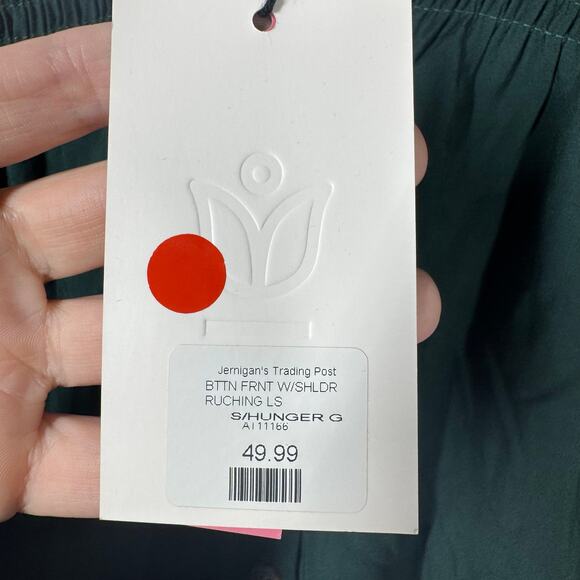 Andree By Unit Shirt Women NWT S Green Long Sleeve Hunger G Style #11166 Career - Picture 5 of 7